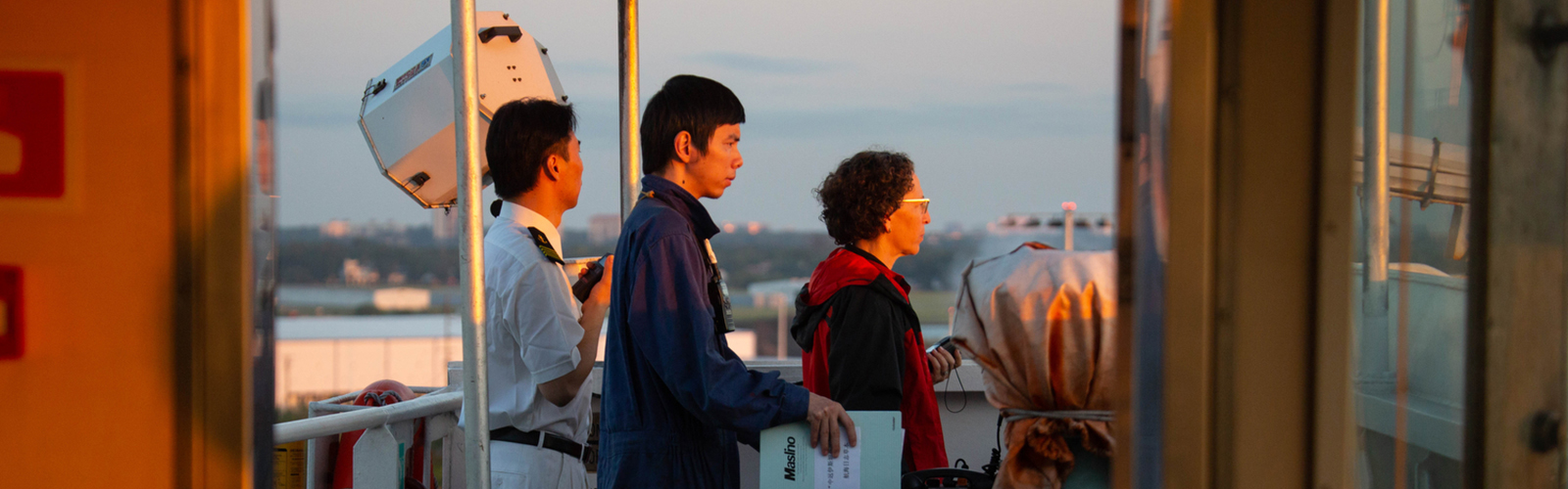 Harbor Pilot Carolyn Kurtz leads a Chinese crew as they dock an 857-foot container ship arriving in Port Tampa Bay from international waters.