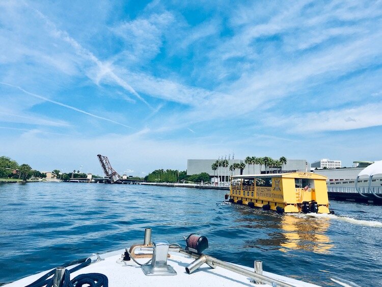 A typical day along the Hillsborough River in downtown Tampa.