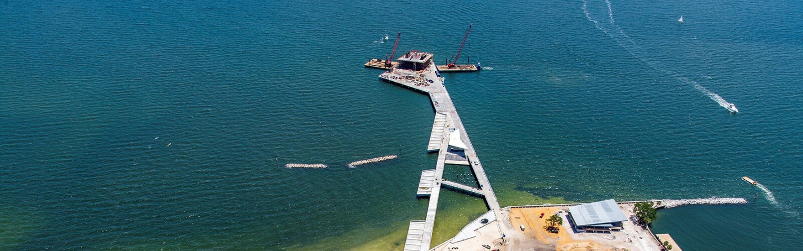Overview of the St. Pete Pier construction from May 2019.