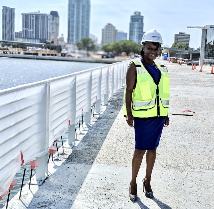 Kanika Tomalin, Deputy Mayor of St. Petersburg, touring the new Pier.