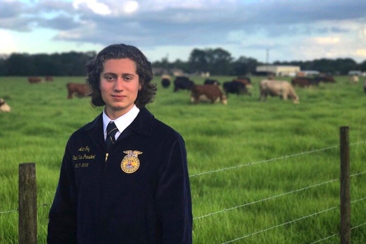 Arie Fry as a leader in Future Farmers of America.