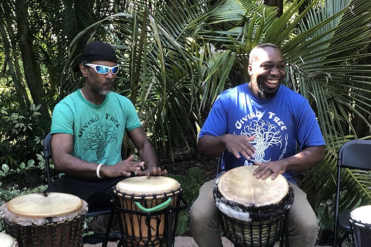 A drum circle at Free Museum Day at the Carter G. Woodson African American Museum in St. Pete.