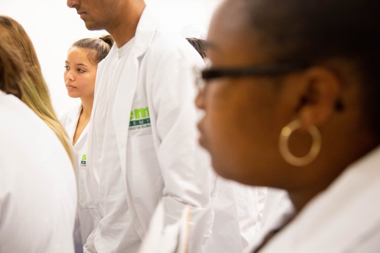 Students listen in during Dr. Richard Pollenz class at USF.