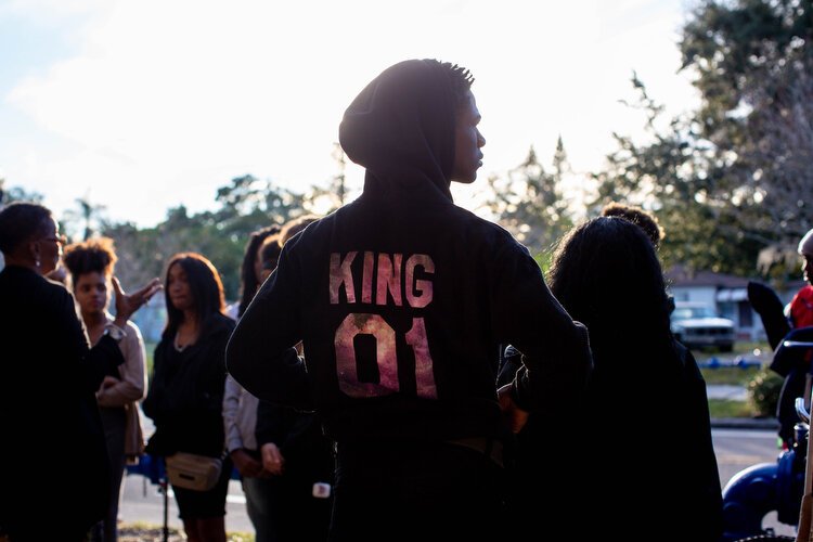 Youth look out from the site of the once Mercy Hospital at 1344 22nd Street South, once the only medical facility for local African-Americans.