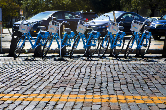 Coast Bike Share near Oxford Exchange. 