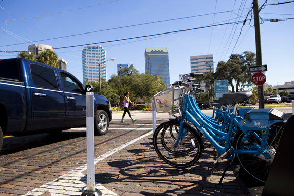 Coast Bike Share near Oxford Exchange. 