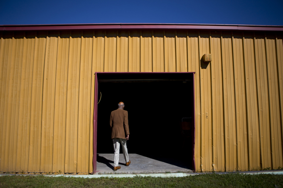 THAP's James Hammond in the soom to be renovated work space.