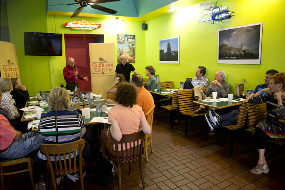 Cafe con Tampa meets at Hugo's Spanish Restaurant every week. 
