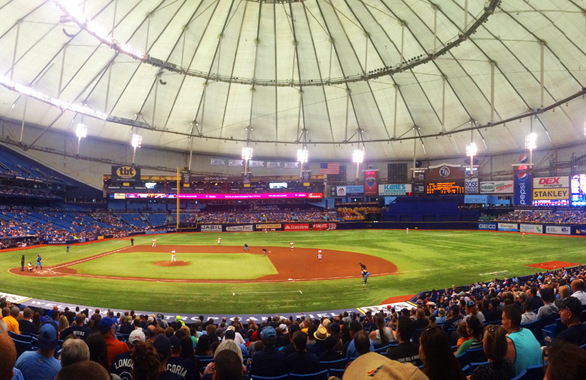 Tampa Bay Rays play at Tropicana Field. 