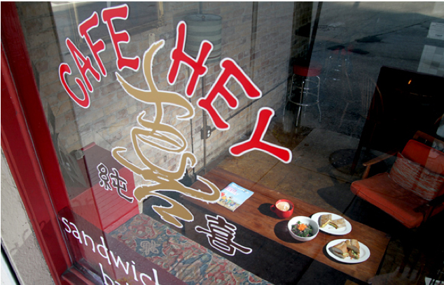 Cafe Hey is the starting point for the Brian Seel is one of the many organizers behind Franklin Street Better Block Project.