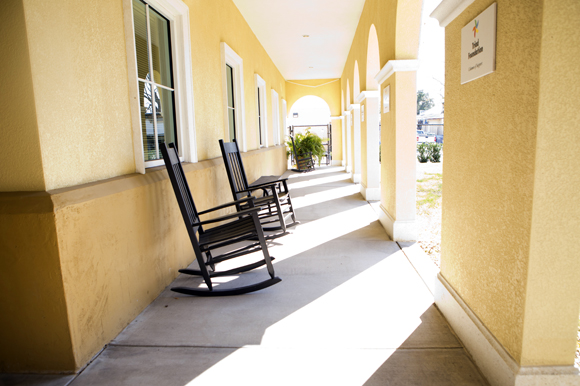 The porch of Mary Lee's House offers a comfortable atmosphere. 