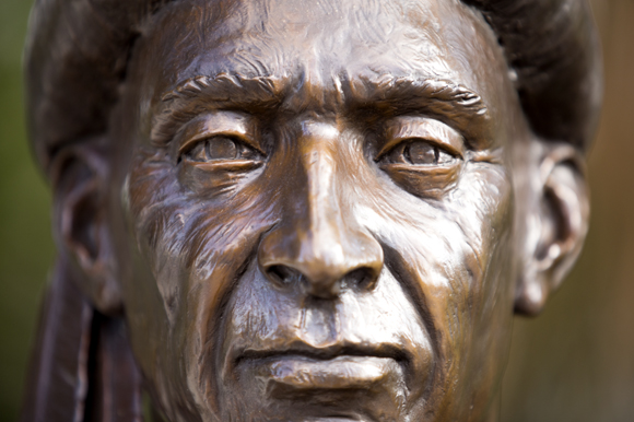 The Tampa Riverwalk hosts bronze sculptures. This one features the Mound Builders of Tampa Bay. 