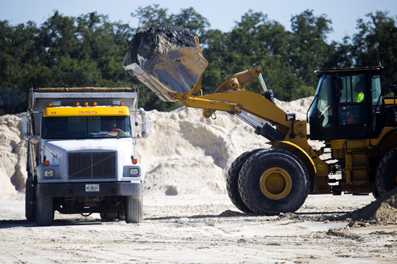 Gypsum is loaded for transport at TECO. 