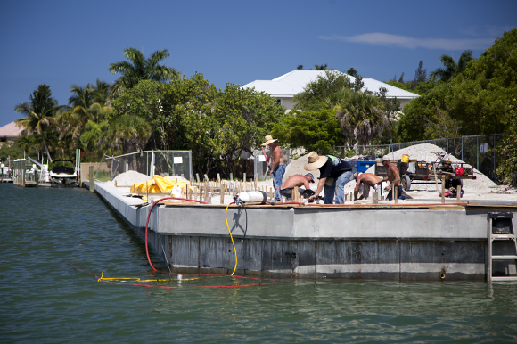 Bay Island Park Seawall repair. 