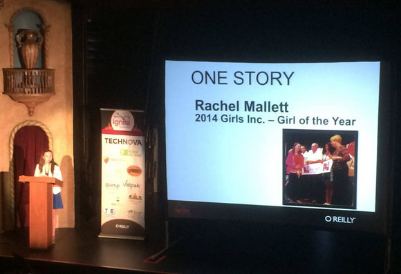 Ignite speaker Rachel Mallett 14, was awarded the Girls’ Inc. Girl of the Year for 2014. 