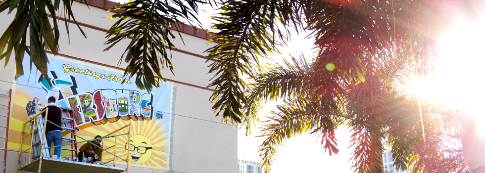 Mural making at the St Pete History Museum. 