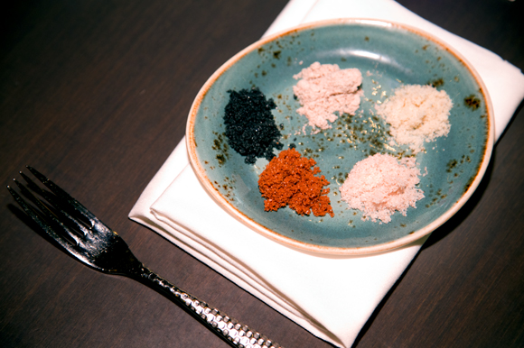 Sea Salt chef and owner Fabrizio Aielli offers a salt tasting to AFJ participants. 