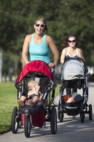 Christie Bruner leads Baby Boot Camp at Vinoy Park. 