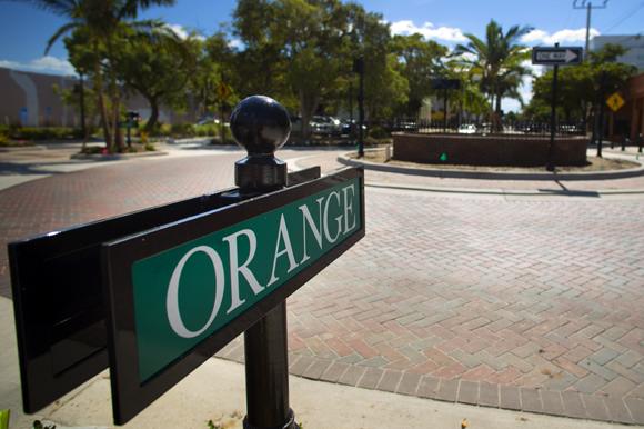 Roundabout at Orange and Main in Sarasota. 