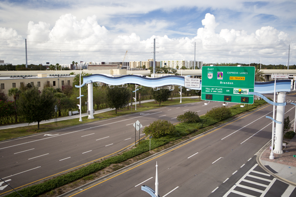 The reverse lanes of the Selmon Expressway and part of Meridian Ave. will be part of the AV testing ground.