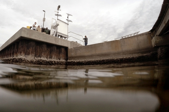 A water level metering station at the US Coast Guard in St Pete.