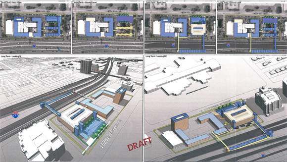 Rendering of I-275 median and land to the north along Cypress Street.  