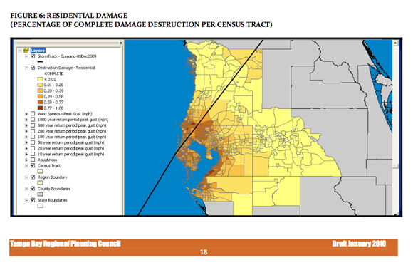 Residential Damage for hurricane Phoenix scenario. 