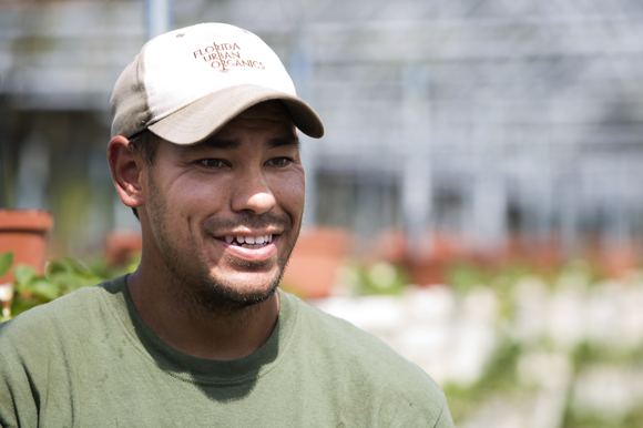Florida Urban Organics farm manager Matthew Harper 