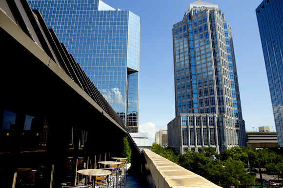 View from the outdoor seating at The Attic. 