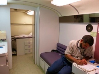 Martin Giangreco, a USF physician, volunteers at  La Esperanza, the mobile clinic in Wimauma.