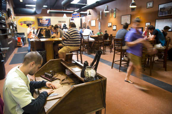 Cigar rolling at Cigar City Brewing. 