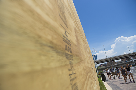 A "Before I Die" wall is installed along the Tampa Riverwalk. Leadership Tampa Bay is behind the project that will soon host anonymous "Before I Die" wishes.