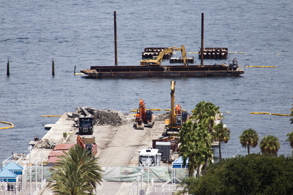 Current demolition of the St. Pete Pier.