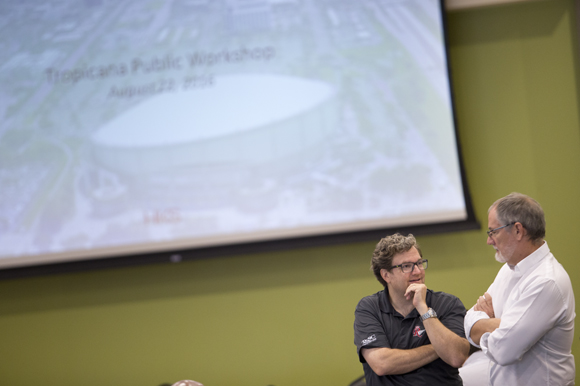 The public was asked to participate in the Tropicana Field Master Plan Community Meeting at USFSP.