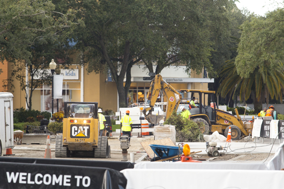 Hyde Park Village construction. 