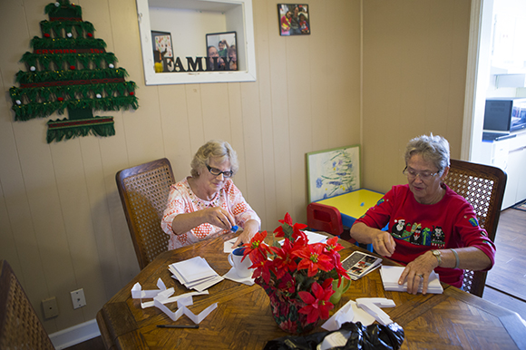 (L-R) Marge Lucas and Virginia Maxfield, are volunteers otherwise known as Office Angels at Family Promise of Pinellas County