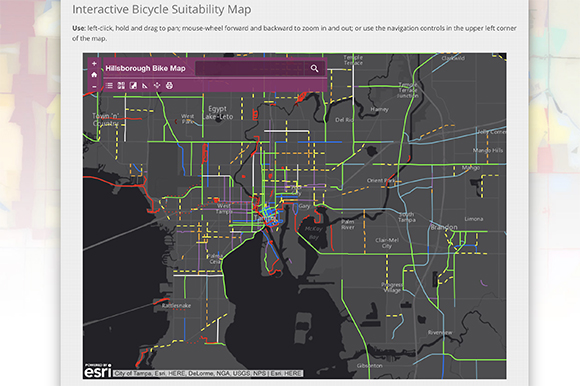 Interactive Bicycle Suitability Map available at www.planhillsborough.org