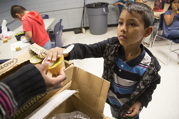 Snack is given to kids at the Boys & Girls Club in Wimauma.