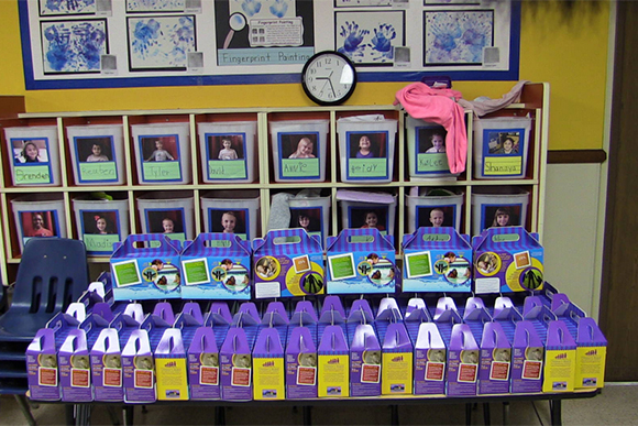 Kids Care Kits that are handed out by Safety Rock to preschools, provided by the Children's Board.