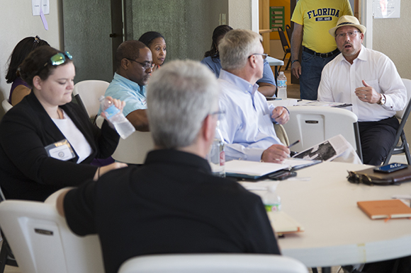 Hillsborough County Commissioner Victor Crist shares ideas with the tour group