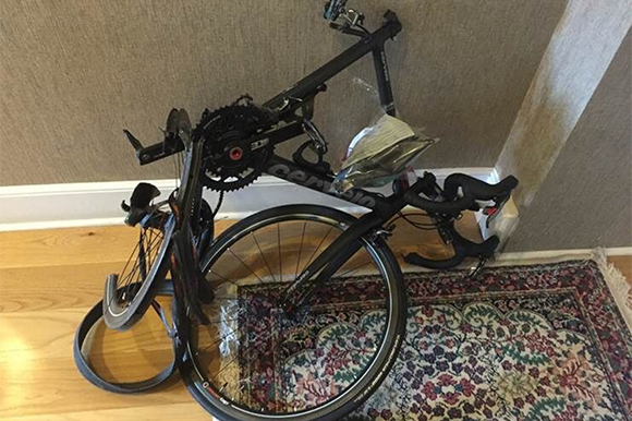 Michael Schwaid's mangled bicycle.