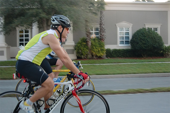 Michael Schwaid cycling in Pinellas County. 