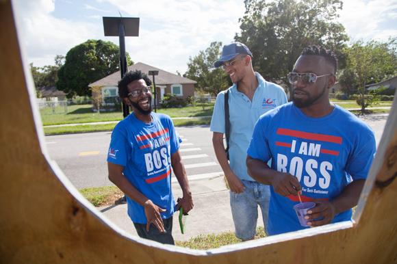 (L-R) George 'Napps' Carty, Greg Grist,  and Cranstan Cumberbatch at Color St. Pete.