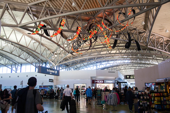 Daniel Canogar's piece entitled 'Tendril' at Tampa International Airport. 