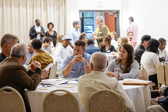 West Tampa residents and business owners brainstorm West Tampa Community Redevelopment Area plans.