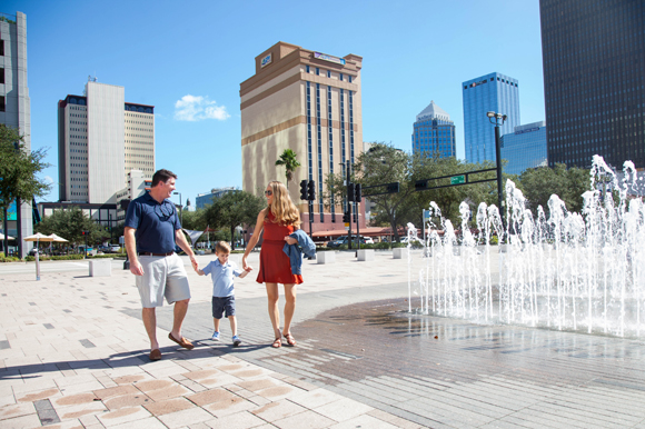 The Durkin's at Curtis Hixon Waterfront Park. Bryan said it was on his bucket list to live downtown.