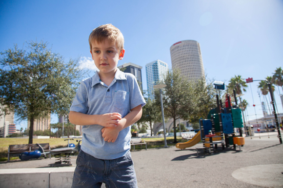 Hudson at the Curtis Hixon Park's playground.