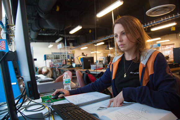 Heather Canipe works on computer aided design at HCC.