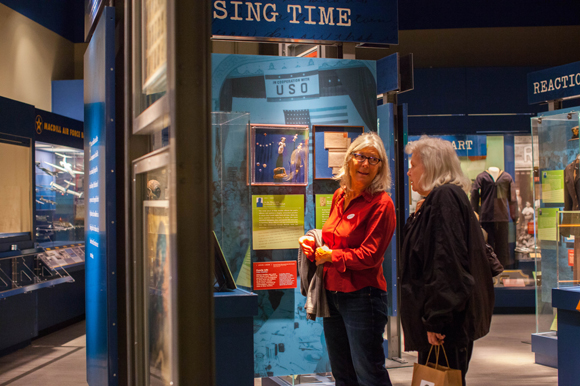 Yvonne Stoker, left, and Kathleen Hammett of Valrico explore the Tampa Bay History Center.