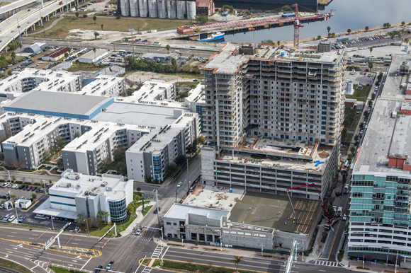 Aerial views of the Channel Club.